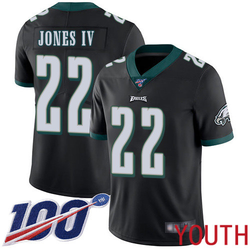 Youth Philadelphia Eagles #22 Sidney Jones Black Alternate Vapor Untouchable NFL Jersey Limited Player->youth nfl jersey->Youth Jersey